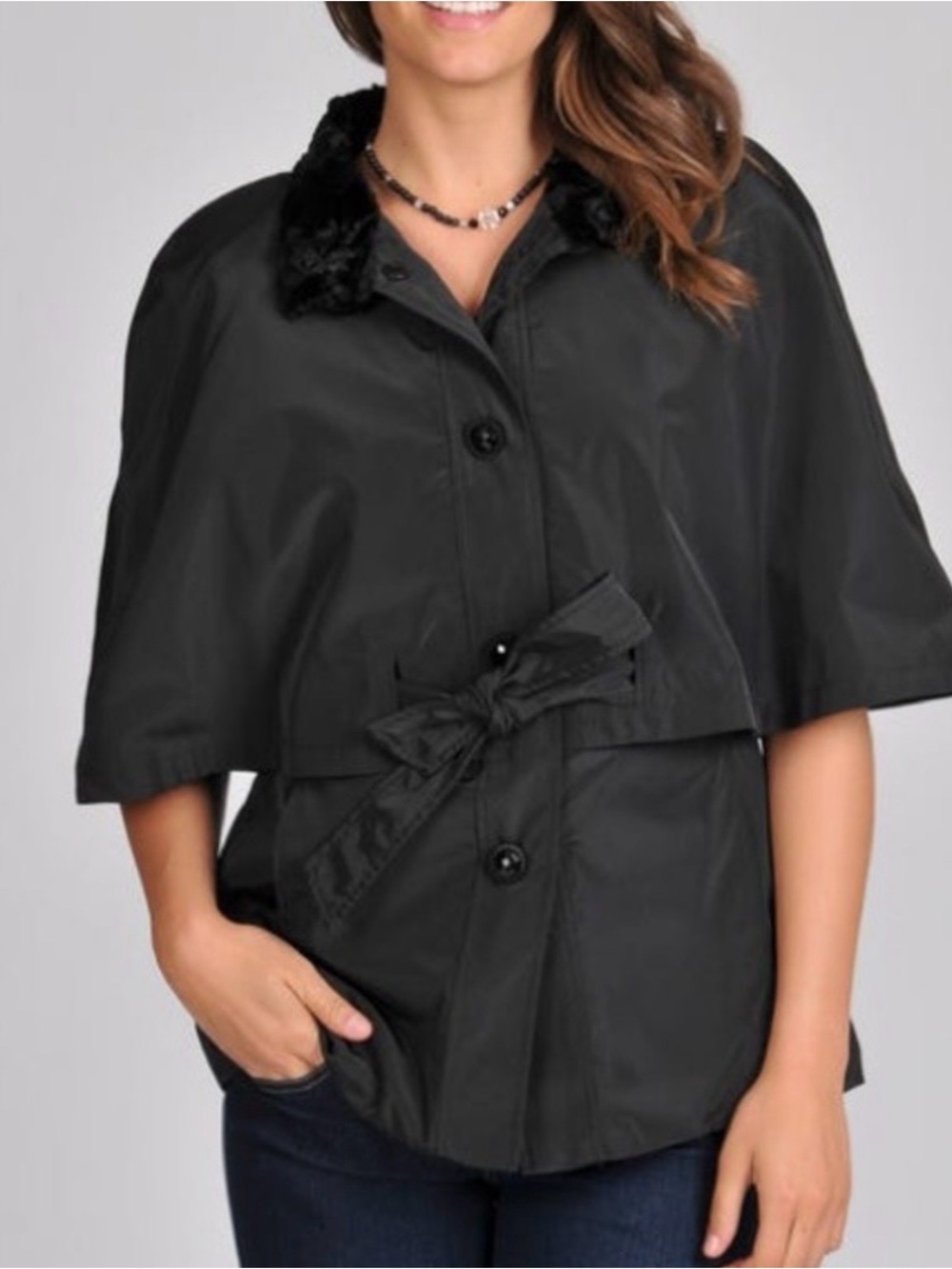 Betsey Johnson Black Cape Jacket